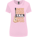 Guitar Words Fail Music Speaks Guitarist Womens Wider Cut T-Shirt Light Pink