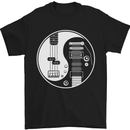 Guitar Ying Yang Guitarist Electric Bass Mens T-Shirt Cotton Gildan Black