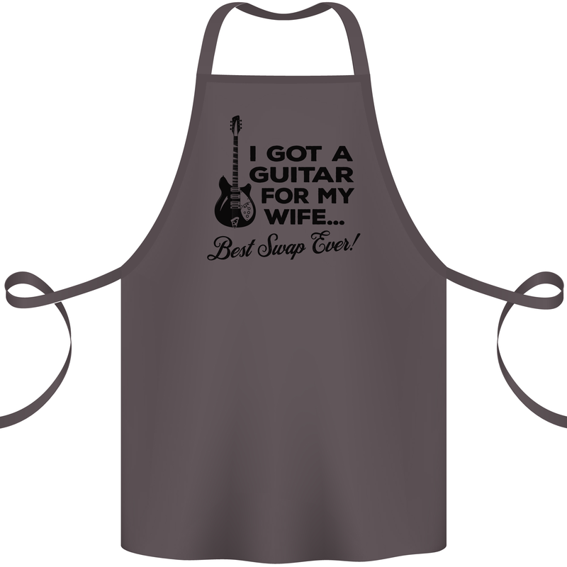 Guitar for My Wife Best Swap Ever Guitarist Cotton Apron 100% Organic Dark Grey