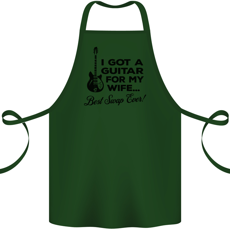 Guitar for My Wife Best Swap Ever Guitarist Cotton Apron 100% Organic Forest Green