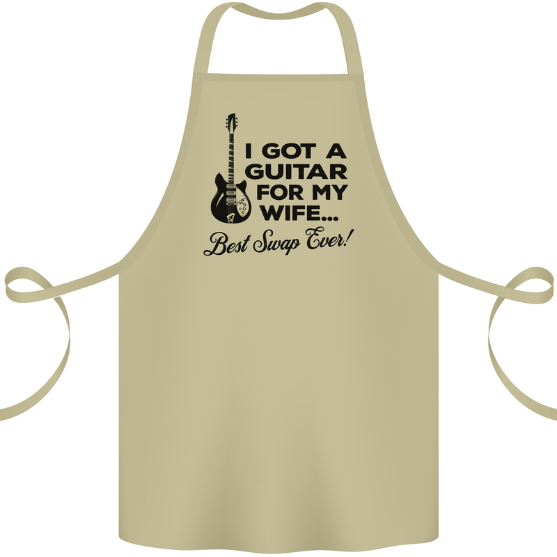 Guitar for My Wife Best Swap Ever Guitarist Cotton Apron 100% Organic Khaki