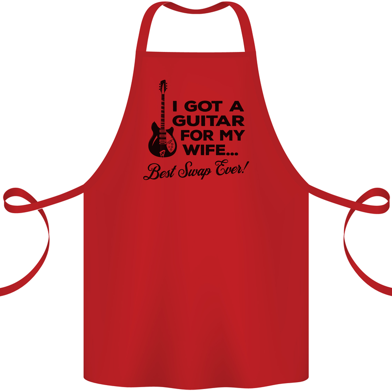 Guitar for My Wife Best Swap Ever Guitarist Cotton Apron 100% Organic Red