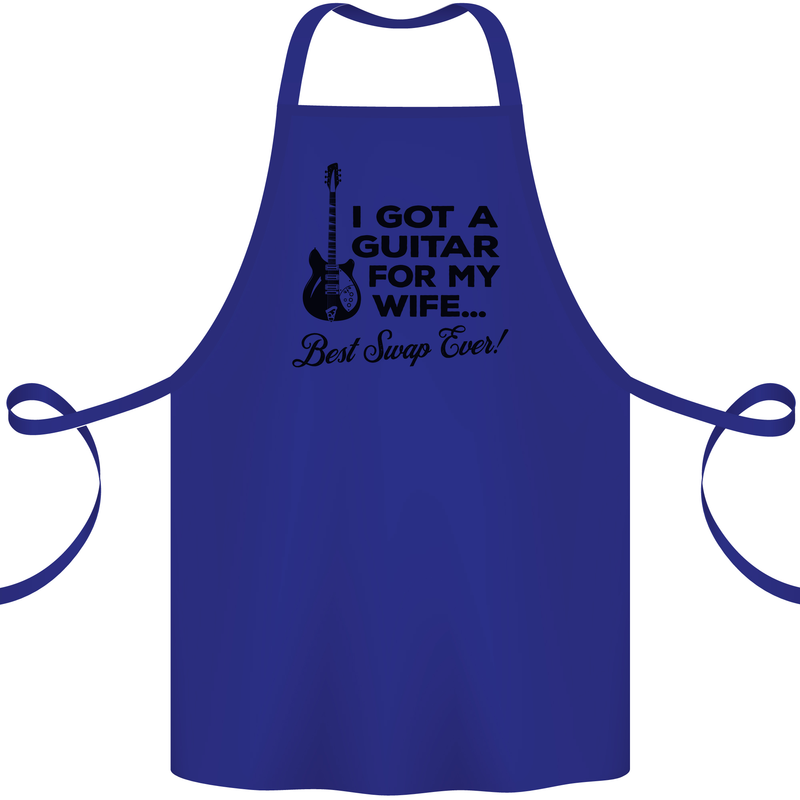 Guitar for My Wife Best Swap Ever Guitarist Cotton Apron 100% Organic Royal Blue