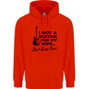 Guitar for My Wife Best Swap Ever Guitarist Mens 80% Cotton Hoodie Bright Red