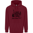 Guitar for My Wife Best Swap Ever Guitarist Mens 80% Cotton Hoodie Maroon
