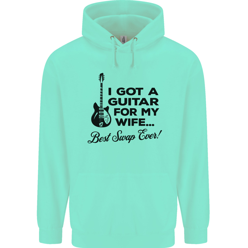 Guitar for My Wife Best Swap Ever Guitarist Mens 80% Cotton Hoodie Peppermint