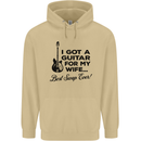Guitar for My Wife Best Swap Ever Guitarist Mens 80% Cotton Hoodie Sand