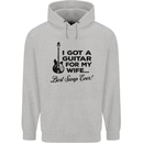 Guitar for My Wife Best Swap Ever Guitarist Mens 80% Cotton Hoodie Sports Grey