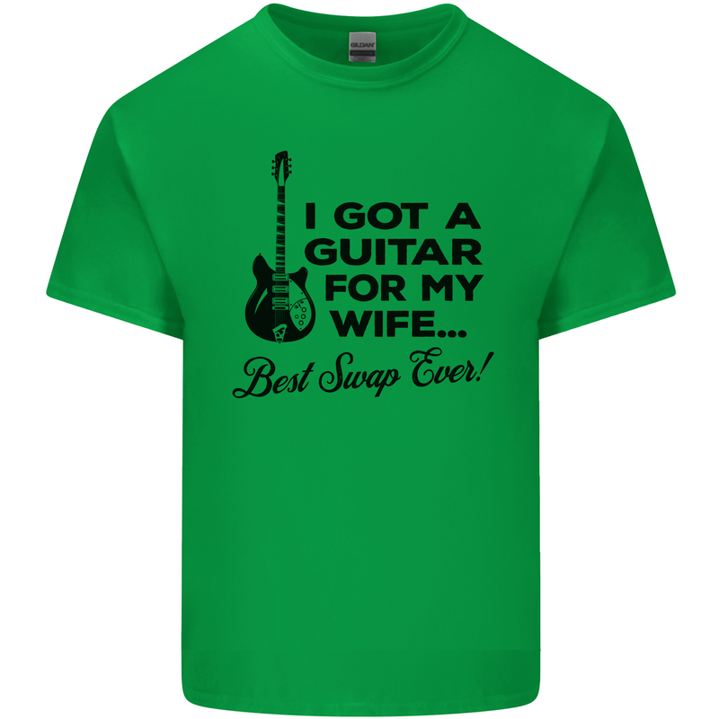 Guitar for My Wife Best Swap Ever Guitarist Mens Cotton T-Shirt Tee Top Irish Green