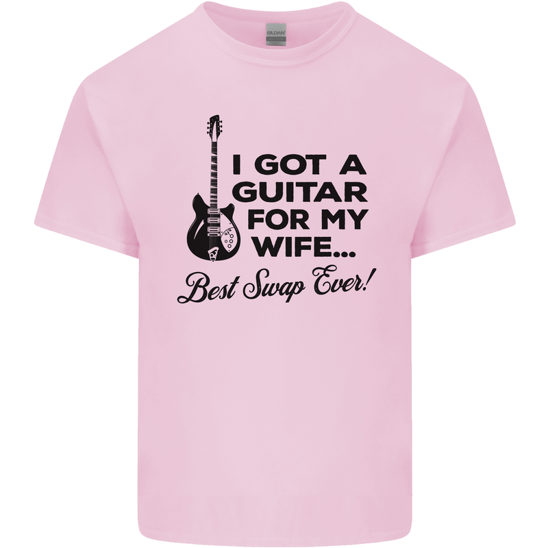 Guitar for My Wife Best Swap Ever Guitarist Mens Cotton T-Shirt Tee Top Light Pink