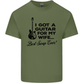 Guitar for My Wife Best Swap Ever Guitarist Mens Cotton T-Shirt Tee Top Military Green
