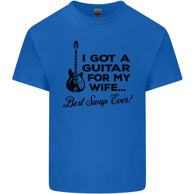 Guitar for My Wife Best Swap Ever Guitarist Mens Cotton T-Shirt Tee Top Royal Blue