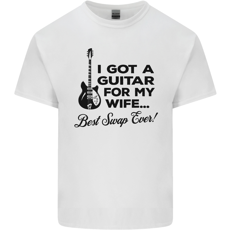 Guitar for My Wife Best Swap Ever Guitarist Mens Cotton T-Shirt Tee Top White
