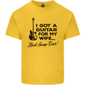 Guitar for My Wife Best Swap Ever Guitarist Mens Cotton T-Shirt Tee Top Yellow