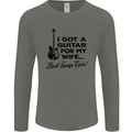Guitar for My Wife Best Swap Ever Guitarist Mens Long Sleeve T-Shirt Charcoal