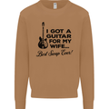 Guitar for My Wife Best Swap Ever Guitarist Mens Sweatshirt Jumper Caramel Latte