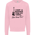 Guitar for My Wife Best Swap Ever Guitarist Mens Sweatshirt Jumper Light Pink