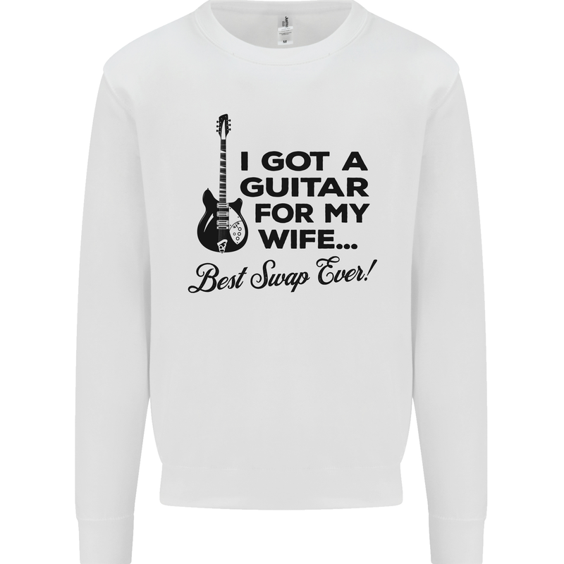Guitar for My Wife Best Swap Ever Guitarist Mens Sweatshirt Jumper White