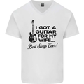Guitar for My Wife Best Swap Ever Guitarist Mens V-Neck Cotton T-Shirt White