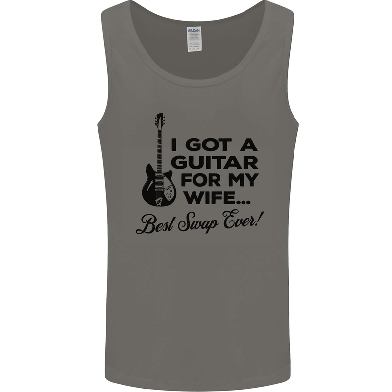 Guitar for My Wife Best Swap Ever Guitarist Mens Vest Tank Top Charcoal