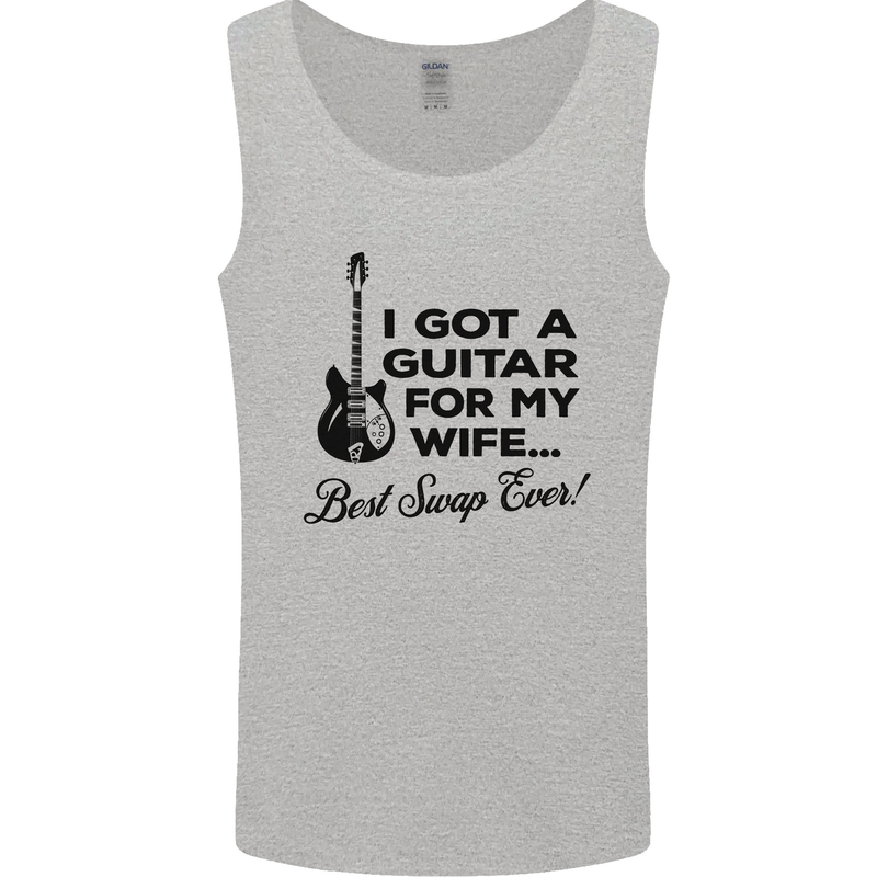 Guitar for My Wife Best Swap Ever Guitarist Mens Vest Tank Top Sports Grey