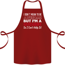Guitarist I Don't Mean to Be Awesome Guitar Cotton Apron 100% Organic Maroon