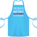 Guitarist I Don't Mean to Be Awesome Guitar Cotton Apron 100% Organic Turquoise