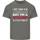 Guitarist I Don't Mean to Be Awesome Guitar Mens Cotton T-Shirt Tee Top Charcoal