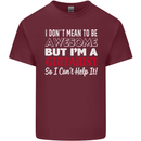 Guitarist I Don't Mean to Be Awesome Guitar Mens Cotton T-Shirt Tee Top Maroon