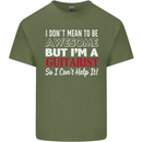 Guitarist I Don't Mean to Be Awesome Guitar Mens Cotton T-Shirt Tee Top Military Green