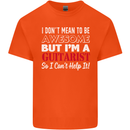 Guitarist I Don't Mean to Be Awesome Guitar Mens Cotton T-Shirt Tee Top Orange