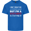 Guitarist I Don't Mean to Be Awesome Guitar Mens Cotton T-Shirt Tee Top Royal Blue