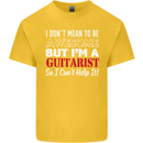 Guitarist I Don't Mean to Be Awesome Guitar Mens Cotton T-Shirt Tee Top Yellow