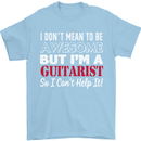 Guitarist I Don't Mean to Be Awesome Guitar Mens T-Shirt Cotton Gildan Light Blue