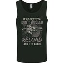 Guns Reload & Try Again Mens Vest Tank Top Black