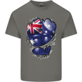 Gym Australian Flag Muscles Australia Kids T-Shirt Childrens Charcoal
