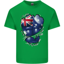 Gym Australian Flag Muscles Australia Kids T-Shirt Childrens Irish Green