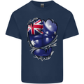 Gym Australian Flag Muscles Australia Kids T-Shirt Childrens Navy Blue