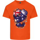 Gym Australian Flag Muscles Australia Kids T-Shirt Childrens Orange
