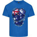 Gym Australian Flag Muscles Australia Kids T-Shirt Childrens Royal Blue