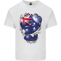 Gym Australian Flag Muscles Australia Kids T-Shirt Childrens White