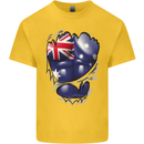 Gym Australian Flag Muscles Australia Kids T-Shirt Childrens Yellow
