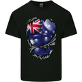 Gym Australian Flag Muscles Australia Mens Cotton T-Shirt Tee Top Black