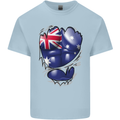 Gym Australian Flag Muscles Australia Mens Cotton T-Shirt Tee Top Light Blue
