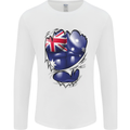 Gym Australian Flag Muscles Australia Mens Long Sleeve T-Shirt White