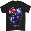 Gym Australian Flag Muscles Australia Mens T-Shirt Cotton Gildan Black