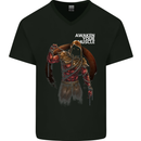 Gym Awaken Your Muscle Training Top Demon Mens V-Neck Cotton T-Shirt Black
