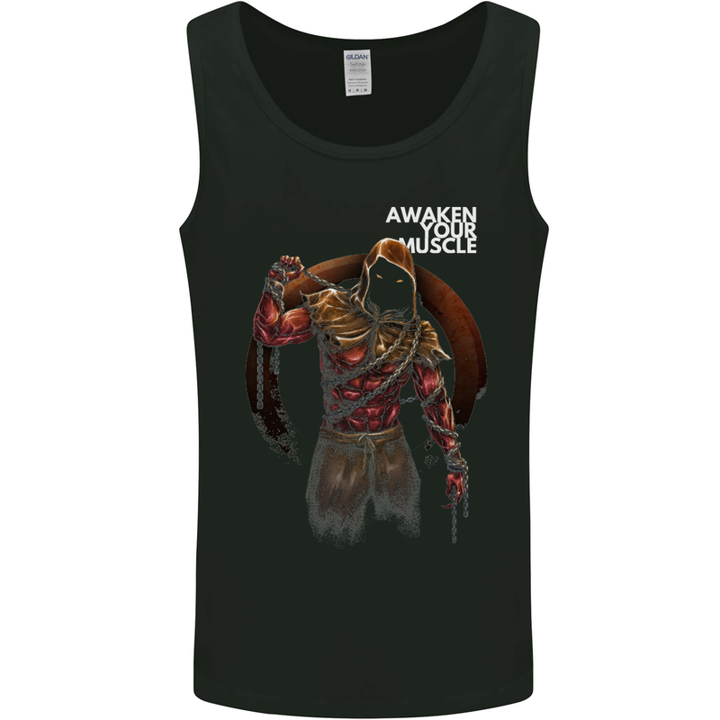 Gym Awaken Your Muscle Training Top Demon Mens Vest Tank Top Black
