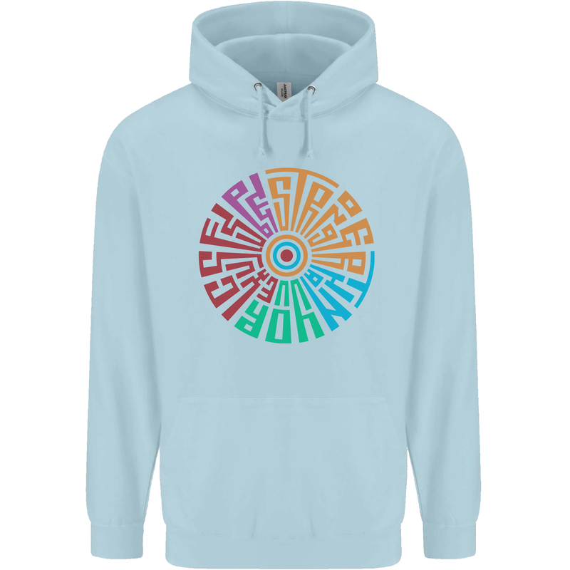 Gym Be Stronger Than Your Excuses Fitness Childrens Kids Hoodie Light Blue