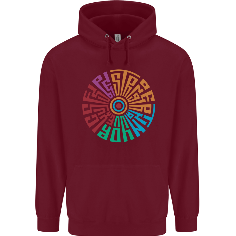 Gym Be Stronger Than Your Excuses Fitness Childrens Kids Hoodie Maroon
